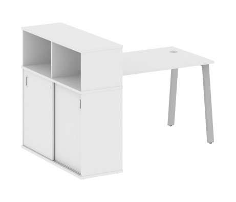 Стол письменный на А-образном м/к с опорным шкафом-купе 161x112x109,8 Metal System