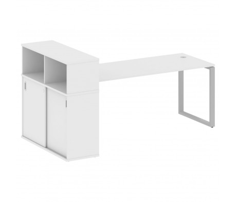 Стол письменный на О-образном м/к с опорным шкафом-купе 221x112x109,8 Metal System