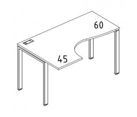Стол эргономичный левый "Классика" на металлокаркасе UNO 160x90x75 A4.PRO