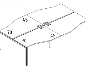Рабочая станция (4х160) столы Техно каркас DUE A4.PRO images