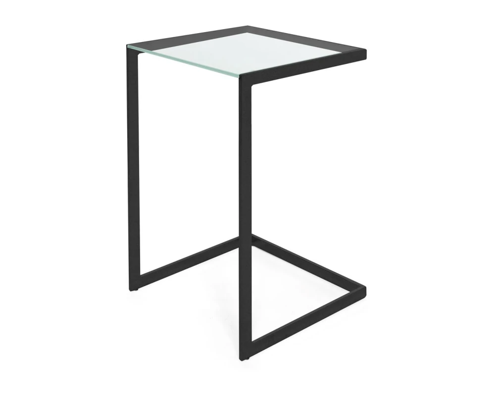 Стол кофейный 41x42x70 Tower Стекло/Черный