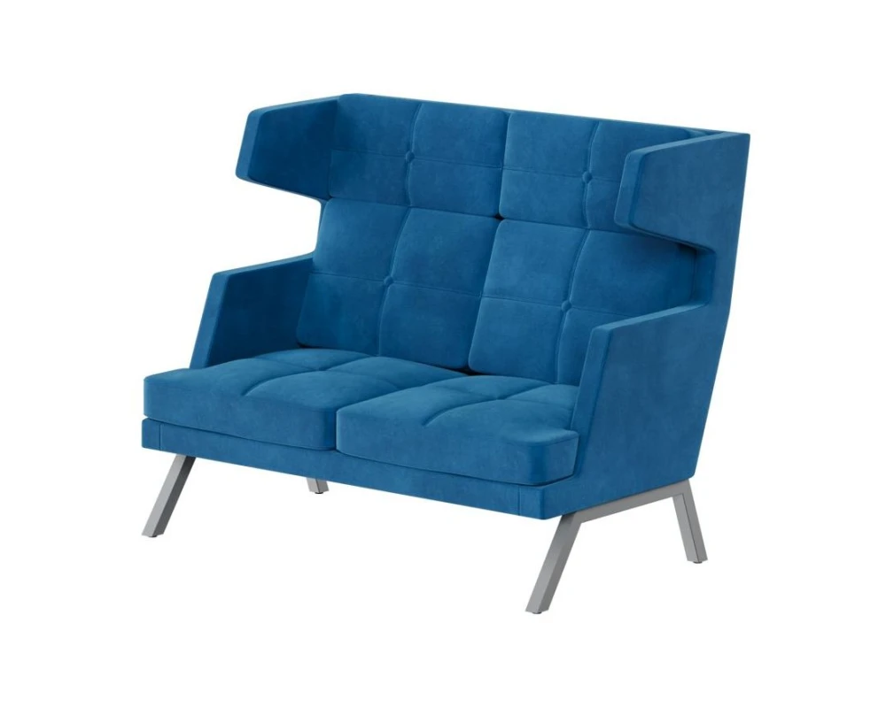 Диван двухместный высокий с декором из пуговиц Алдо / Aldo