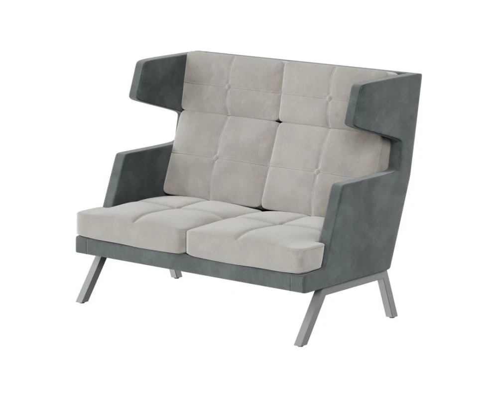 Диван двухместный высокий с декором из пуговиц Алдо / Aldo