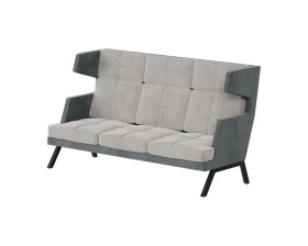 Диван трехместный высокий с декором из пуговиц Aldo images