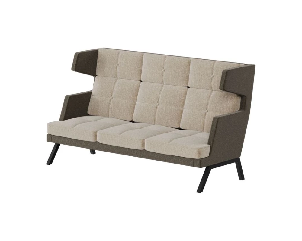 Диван трехместный высокий с декором из пуговиц Aldo