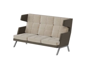 Диван трехместный высокий с декором из пуговиц Aldo images