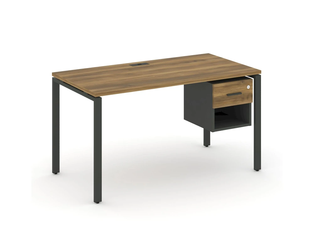 Стол рабочий с подвесной тумбой 1 открытой нишей и одним ящ. CN.SP-117 W 980x720x750 Концепт / Concept