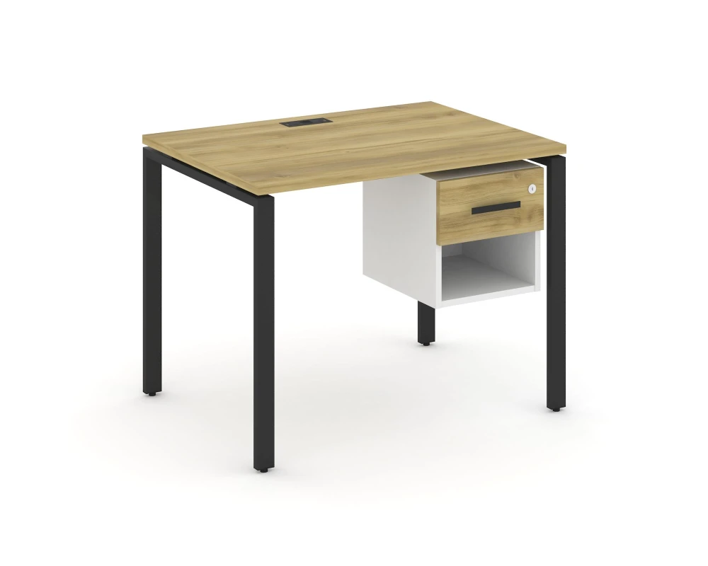 Стол рабочий с подвесной тумбой 1 открытой нишей и одним ящ. CN.SP-117 W 980x720x750 Концепт / Concept