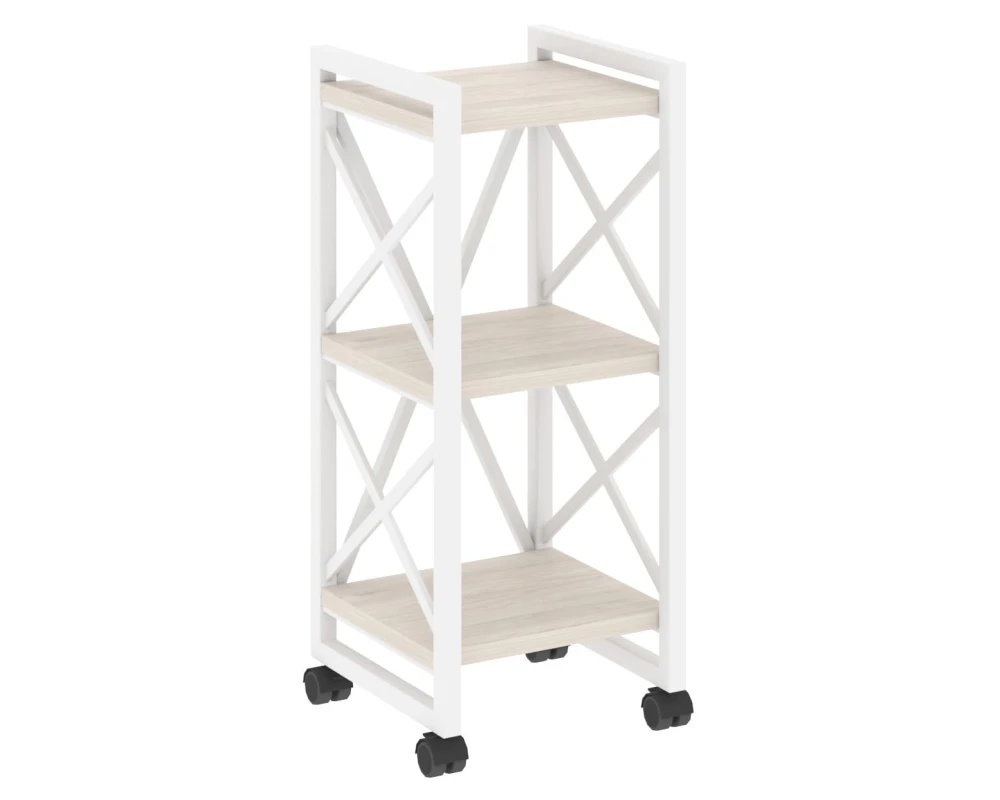 Стеллаж на колесных опорах - 3 полки 400х400х968 Лофт / Loft