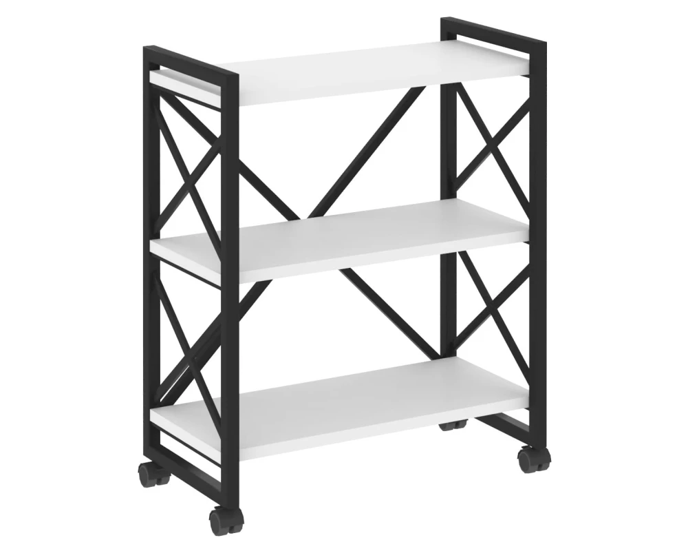 Стеллаж на колесных опорах - 3 полки 800х400х968 Лофт / Loft