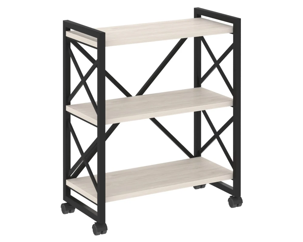 Стеллаж на колесных опорах - 3 полки 800х400х968 Лофт / Loft