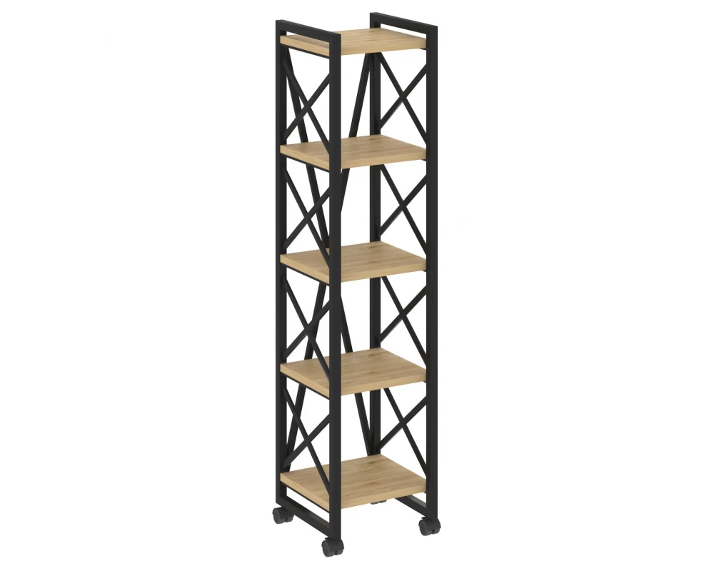 Стеллаж на колесных опорах - 5полок 400х400х1704 Loft