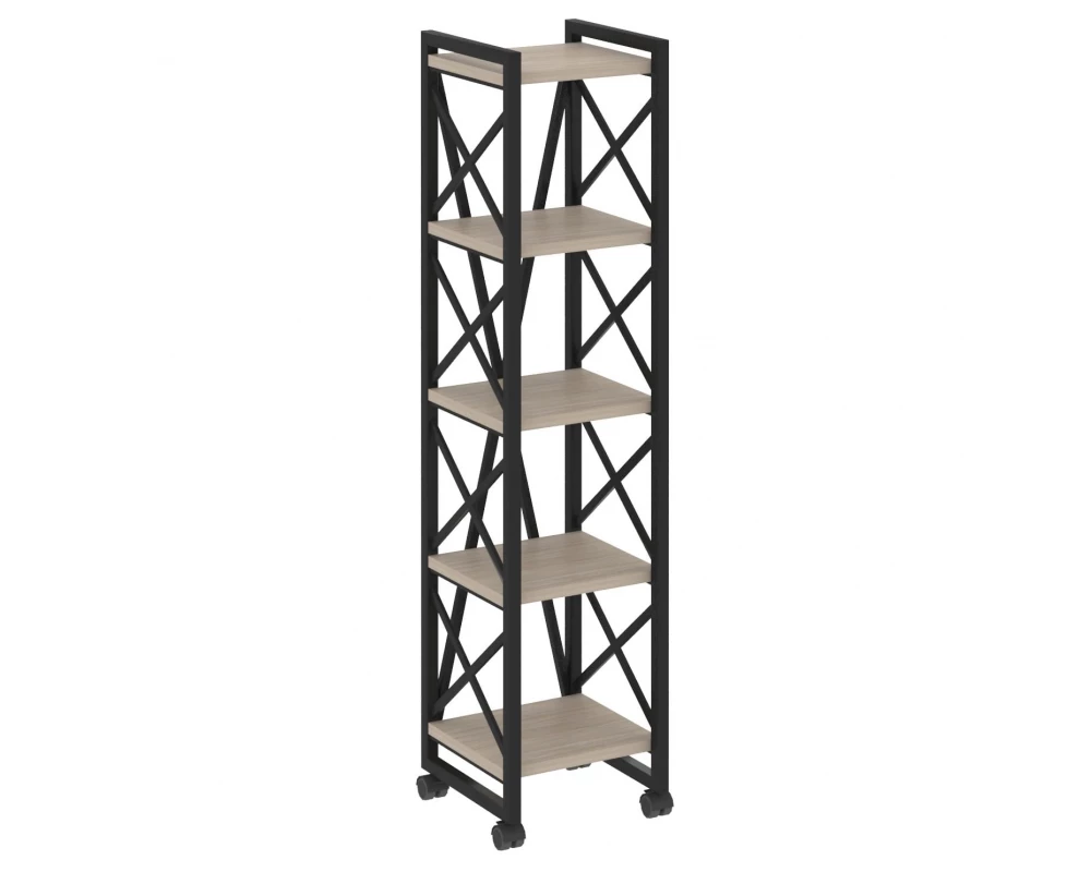 Стеллаж на колесных опорах - 5полок 400х400х1704 Loft