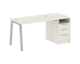 Рабочая станция на А-образном м/к с опорной тумбой 161,2x72x75 Metal System images