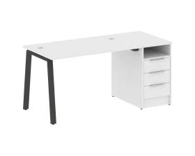 Рабочая станция на А-образном м/к с опорной тумбой 161,2x72x75 Metal System images