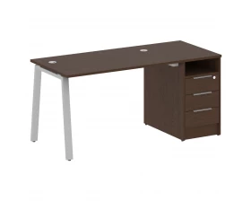 Рабочая станция на А-образном м/к с опорной тумбой 161,2x72x75 Metal System images