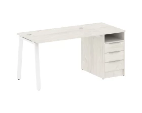 Рабочая станция на А-образном м/к с опорной тумбой 161,2x72x75 Metal System images