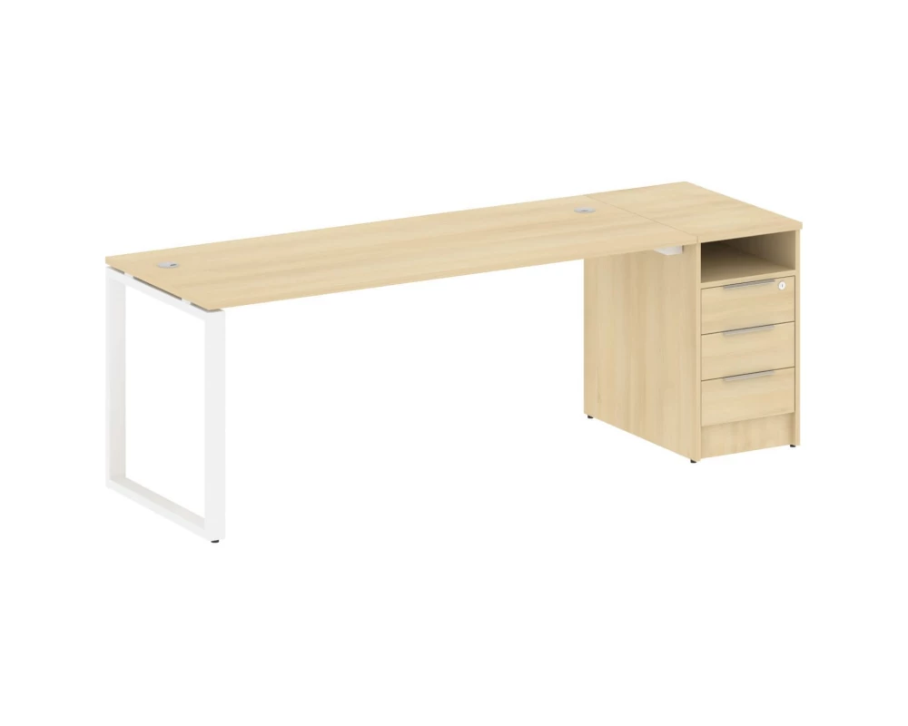 Рабочая станция на О-образном м/к с опорной тумбой 221,2x72x75 Metal System