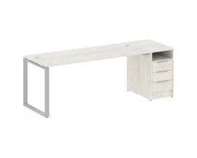 Рабочая станция на О-образном м/к с опорной тумбой 221,2x72x75 Metal System images