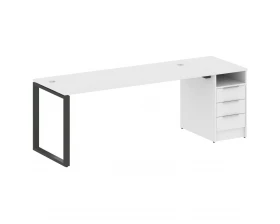 Рабочая станция на О-образном м/к с опорной тумбой 221,2x72x75 Metal System images