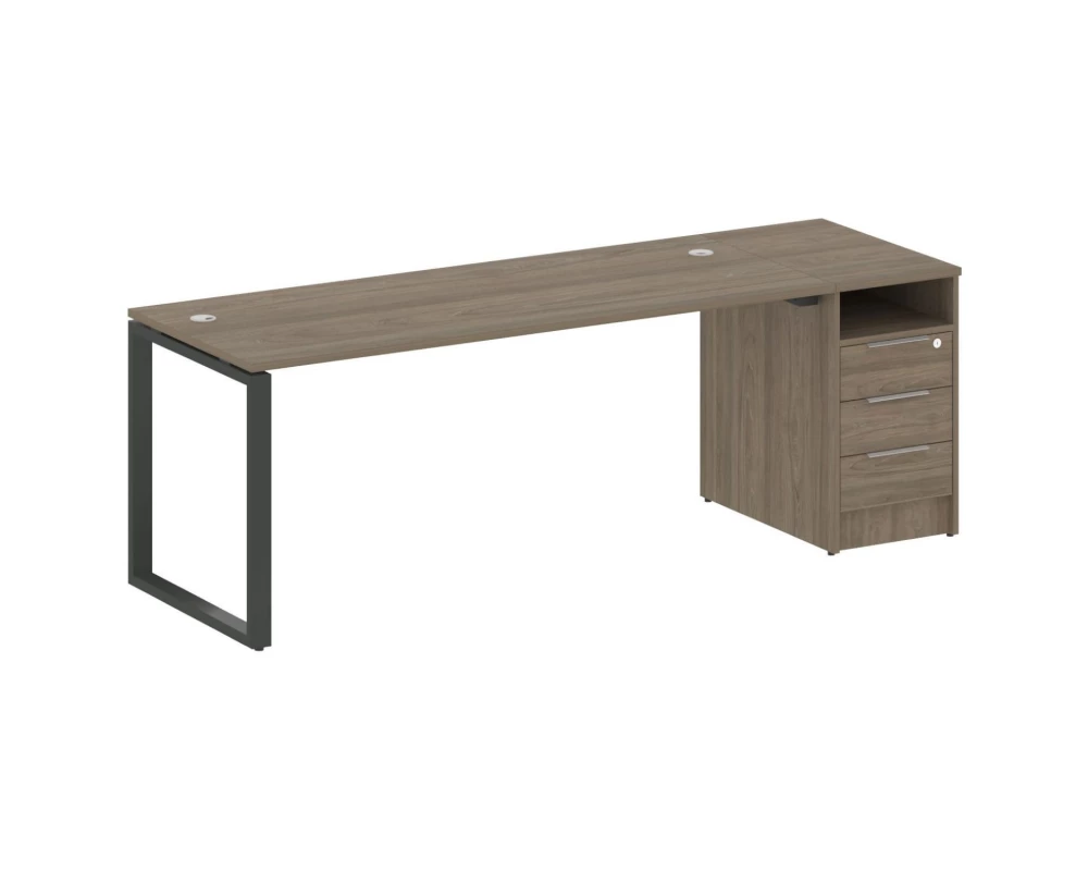 Рабочая станция на О-образном м/к с опорной тумбой 221,2x72x75 Metal System