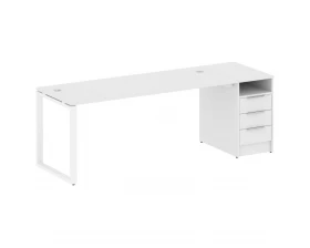 Рабочая станция на О-образном м/к с опорной тумбой 221,2x72x75 Metal System images