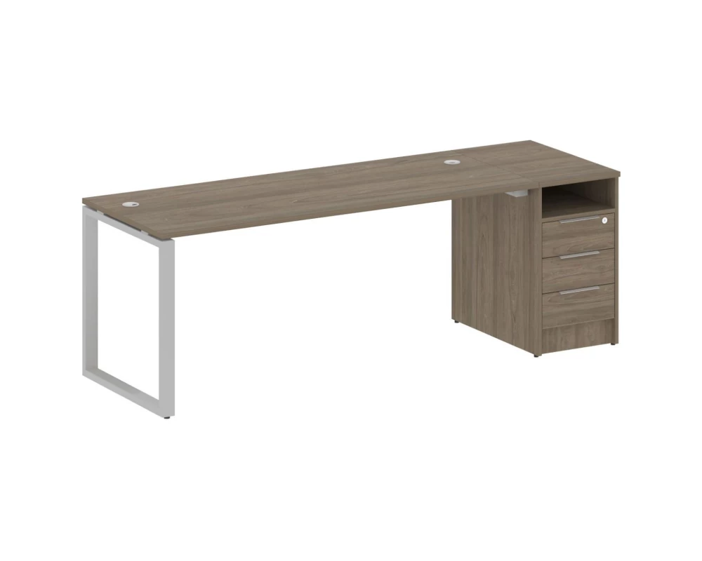 Рабочая станция на О-образном м/к с опорной тумбой 221,2x72x75 Metal System