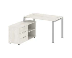 Рабочая станция на П-образном м/к с опорной тумбой левая 130x152x75 Metal System images