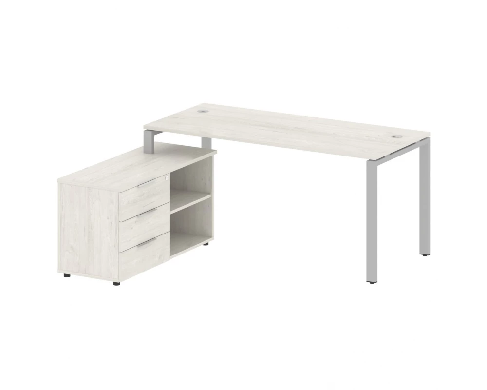 Рабочая станция на П-образном м/к с опорной тумбой левая 170x152x75 Metal System