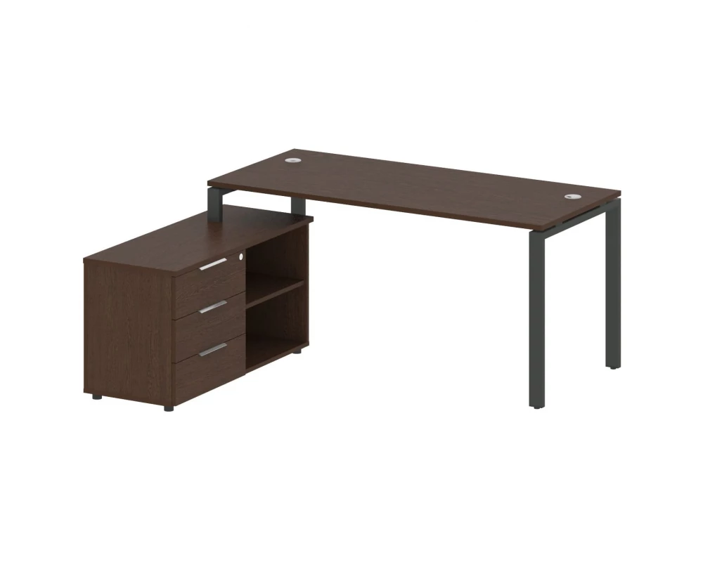 Рабочая станция на П-образном м/к с опорной тумбой левая 170x152x75 Metal System