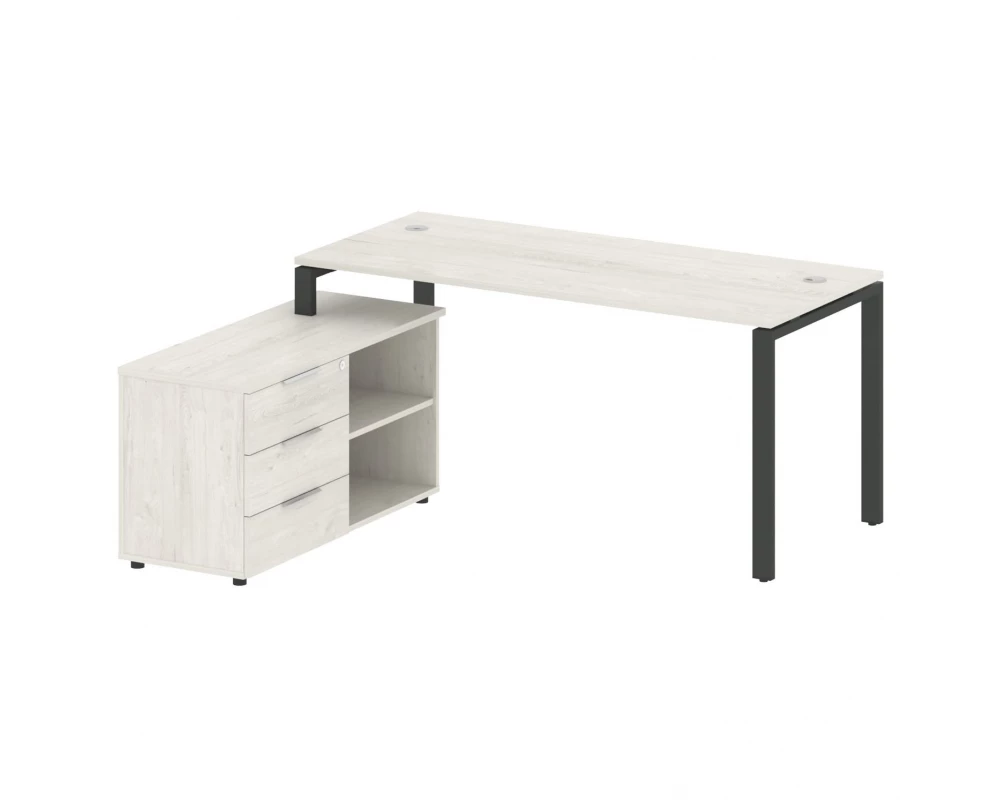 Рабочая станция на П-образном м/к с опорной тумбой левая 170x152x75 Metal System