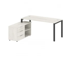 Рабочая станция на П-образном м/к с опорной тумбой левая 170x152x75 Metal System images
