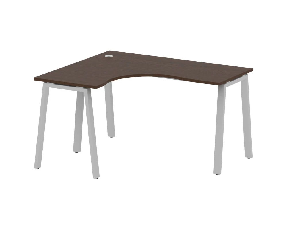 Стол криволинейный левый на А-образном м/к 140x120x75 Metal System