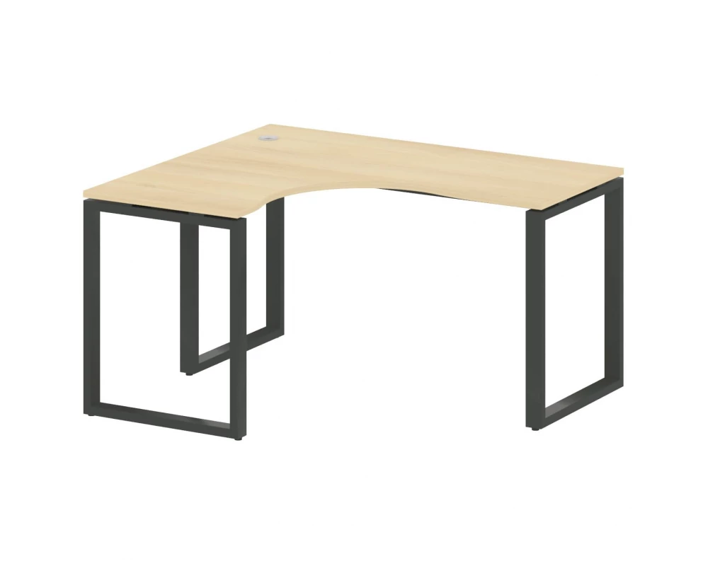 Стол криволинейный левый на О-образном м/к 140x120x75 Metal System