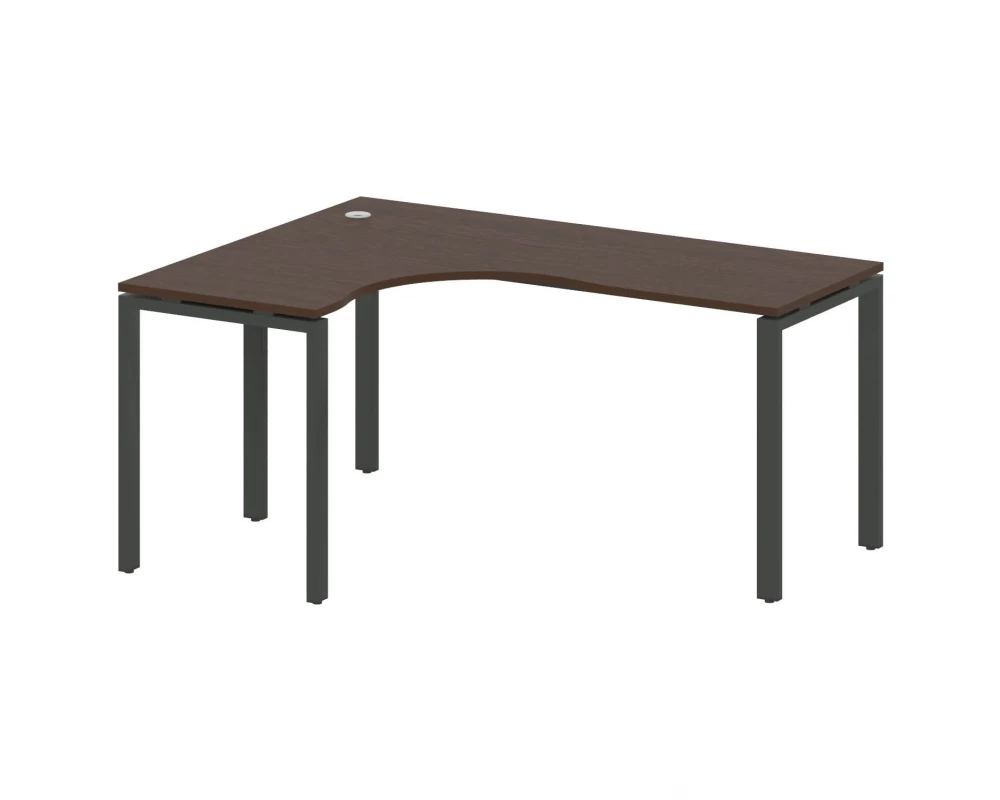 Стол криволинейный левый на П-образном м/к 160x120x75 Metal System