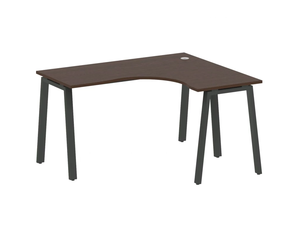 Стол офисный угловой правый на А-образном м/к 140x120x75 Metal System