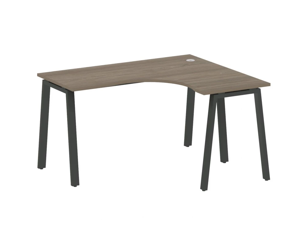 Стол офисный угловой правый на А-образном м/к 140x120x75 Metal System