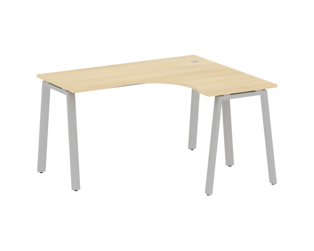 Стол офисный угловой правый на А-образном м/к 140x120x75 Metal System