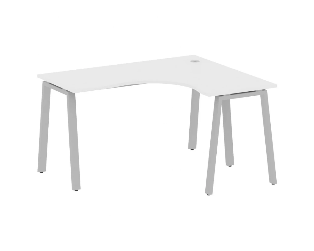 Стол офисный угловой правый на А-образном м/к 140x120x75 Metal System