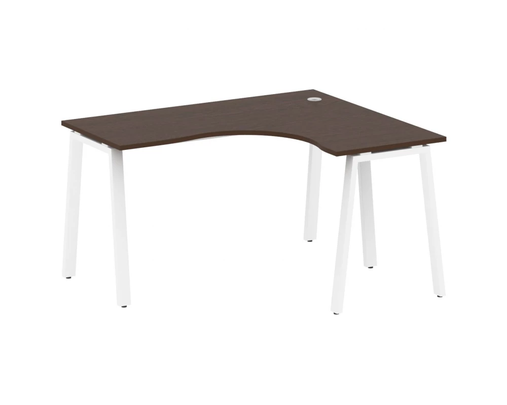 Стол офисный угловой правый на А-образном м/к 140x120x75 Metal System