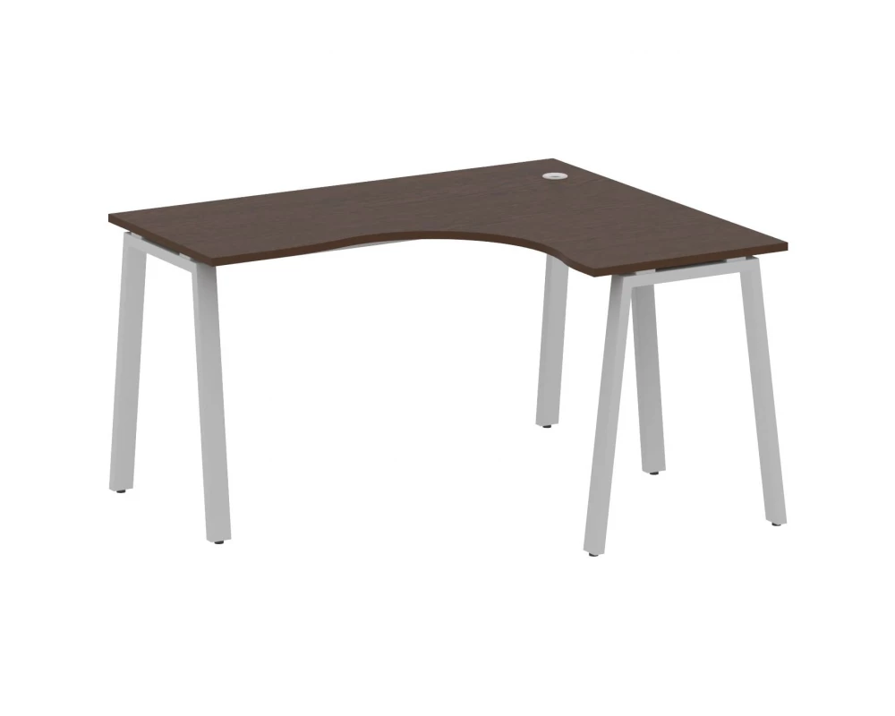 Стол офисный угловой правый на А-образном м/к 140x120x75 Metal System
