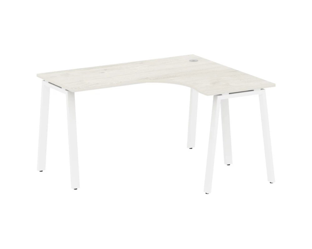 Стол офисный угловой правый на А-образном м/к 140x120x75 Metal System