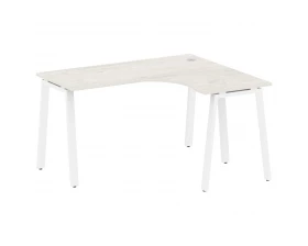 Стол офисный угловой правый на А-образном м/к 140x120x75 Metal System images