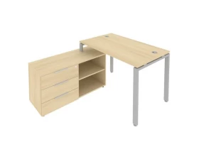 Рабочая станция на П-образном м/к с опорной тумбой левая 130x152x75 Metal System images