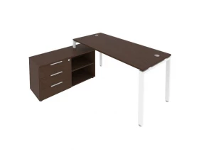 Рабочая станция на П-образном м/к с опорной тумбой левая 170x152x75 Metal System images