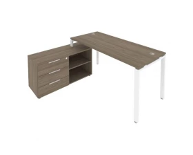 Рабочая станция на П-образном м/к с опорной тумбой левая 170x152x75 Metal System images