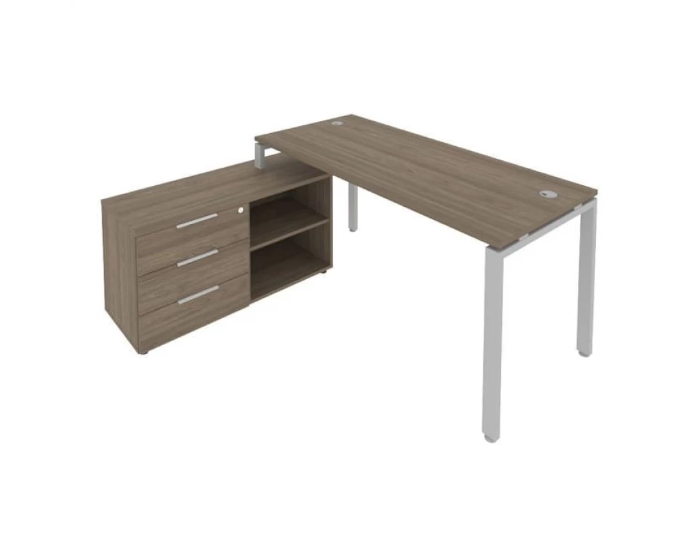 Рабочая станция на П-образном м/к с опорной тумбой левая 170x152x75 Metal System