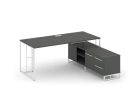 Стол руководителя с опорной тумбой правый 1580x1600x750 Rift Direct images