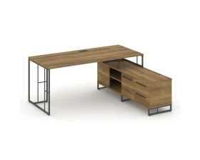 Стол руководителя с опорной тумбой правый 1580x1600x750 Rift Direct images