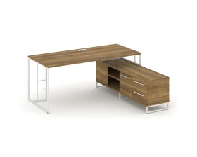 Стол руководителя с опорной тумбой правый 1580x1600x750 Rift Direct images